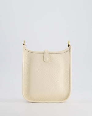 *HOT* Hermès Mini Evelyne 16 Bag in Nata Clemence Leather with Gold Hardware & Nata Sangle Wooly Unicolore Strap