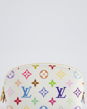 *HOT* Louis Vuitton X Takashi Murakami PM Cosmetic Pouch in Multi-Colour Monogram Canvas