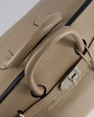 Hermès HAC Bag 50cm in Gris Toureturelle Clemence Leather With Palladium Hardware