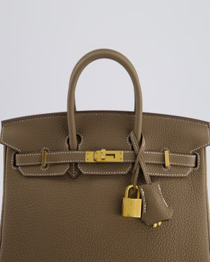 Hermès Birkin Retourne 25cm Bag in Etoupe Togo Leather with Gold Hardware