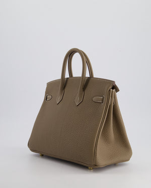 Hermès Birkin Retourne 25cm Bag in Etoupe Togo Leather with Gold Hardware