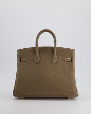 Hermès Birkin Retourne 25cm Bag in Etoupe Togo Leather with Gold Hardware