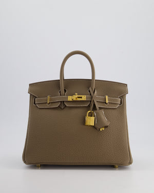 Hermès Birkin Retourne 25cm Bag in Etoupe Togo Leather with Gold Hardware