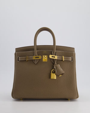 Hermès Birkin Retourne 25cm Bag in Etoupe Togo Leather with Gold Hardware