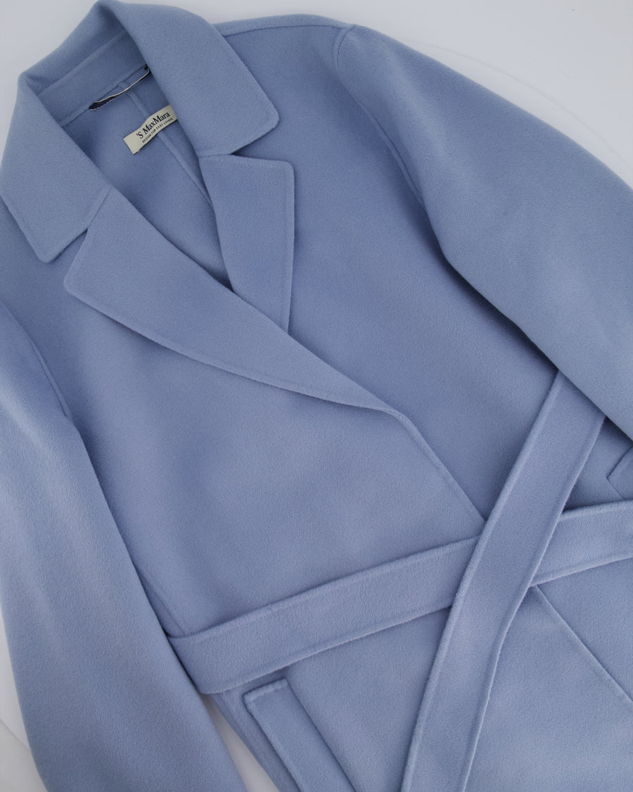 'S Max Mara Blue Belted Wool Coat Size IT 44 (UK 12)