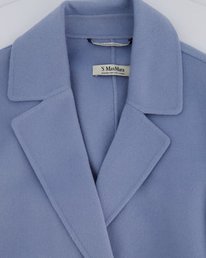 'S Max Mara Blue Belted Wool Coat Size IT 44 (UK 12)