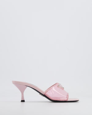 *HOT* Prada Pink PVC Mules Heels with Logo Detail Size EU 35.5 RRP £780