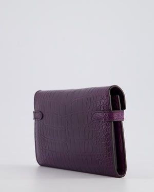 *RARE* Hermès Kelly Wallet in Amethyst Matte Alligator Leather with Palladium Hardware