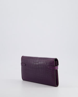 *RARE* Hermès Kelly Wallet in Amethyst Matte Alligator Leather with Palladium Hardware