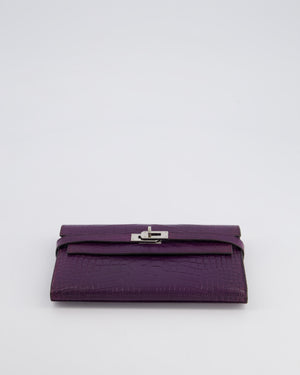 *RARE* Hermès Kelly Wallet in Amethyst Matte Alligator Leather with Palladium Hardware