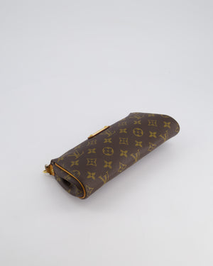 *FIRE PRICE* Louis Vuitton Brown Eva Pochette Bag in Monogram Canvas with Gold Hardware