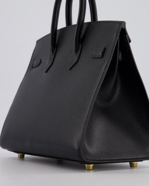 *UNIQUE* Hermès Birkin 25cm Sellier Bag in Noir Chèvre Chamkila Leather with Gold Hardware