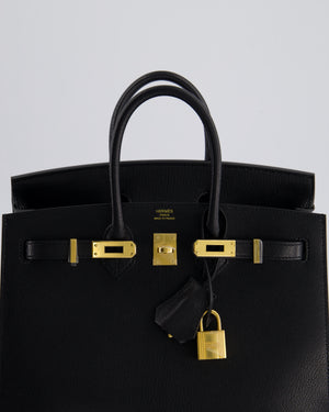 *UNIQUE* Hermès Birkin 25cm Sellier Bag in Noir Chèvre Chamkila Leather with Gold Hardware