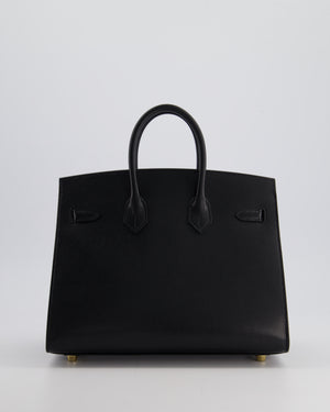 *UNIQUE* Hermès Birkin 25cm Sellier Bag in Noir Chèvre Chamkila Leather with Gold Hardware