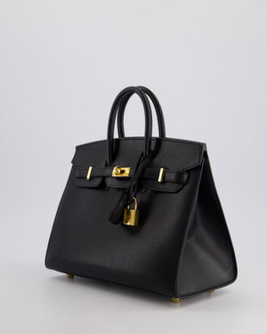 *UNIQUE* Hermès Birkin 25cm Sellier Bag in Noir Chèvre Chamkila Leather with Gold Hardware