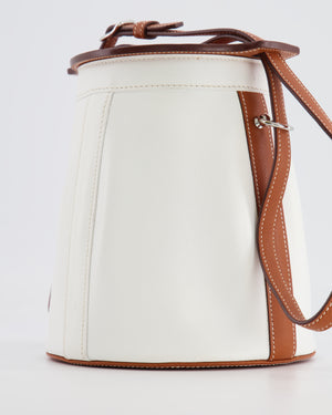 Hermès Vintage Small Farming Bag in White and Gold Epsom Leather with Gold Hardware