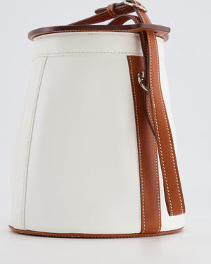 Hermès Vintage Small Farming Bag in White and Gold Epsom Leather with Gold Hardware