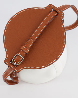 Hermès Vintage Small Farming Bag in White and Gold Epsom Leather with Gold Hardware