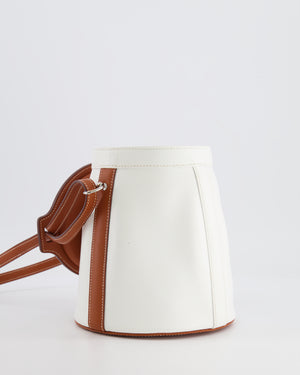 Hermès Vintage Small Farming Bag in White and Gold Epsom Leather with Gold Hardware