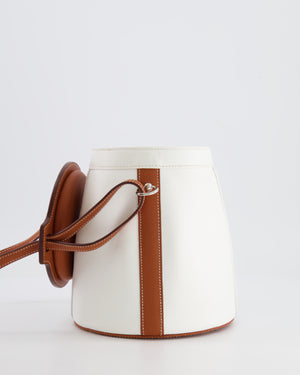 Hermès Vintage Small Farming Bag in White and Gold Epsom Leather with Gold Hardware