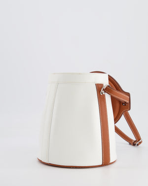 Hermès Vintage Small Farming Bag in White and Gold Epsom Leather with Gold Hardware