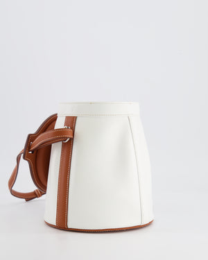 Hermès Vintage Small Farming Bag in White and Gold Epsom Leather with Gold Hardware