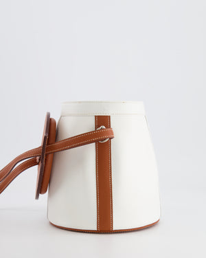 Hermès Vintage Small Farming Bag in White and Gold Epsom Leather with Gold Hardware