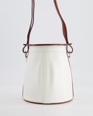 Hermès Vintage Small Farming Bag in White and Gold Epsom Leather with Gold Hardware