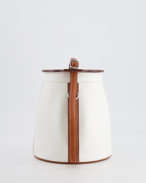 Hermès Vintage Small Farming Bag in White and Gold Epsom Leather with Gold Hardware