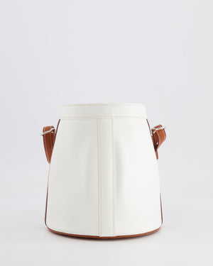 Hermès Vintage Small Farming Bag in White and Gold Epsom Leather with Gold Hardware