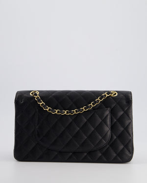 Chanel Black Medium Classic Double Flap Bag in Caviar Leather with Gold Hardware