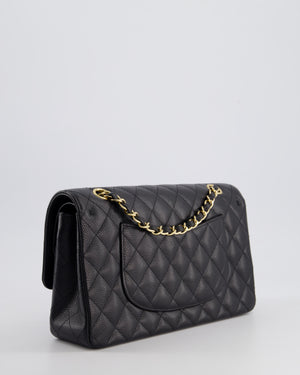 Chanel Black Medium Classic Double Flap Bag in Caviar Leather with Gold Hardware