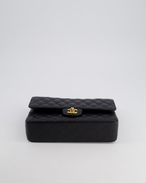 Chanel Black Medium Classic Double Flap Bag in Caviar Leather with Gold Hardware