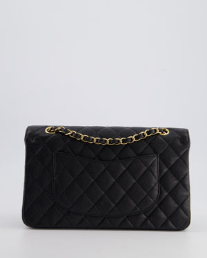 Chanel Black Medium Classic Double Flap Bag in Caviar Leather with Gold Hardware