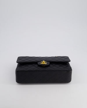 Chanel Black Medium Classic Double Flap Bag in Caviar Leather with Gold Hardware