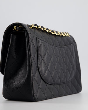 *AMAZING CONDITION* Chanel Black Jumbo Classic Double Flap Bag in Caviar Leather with Gold Hardware