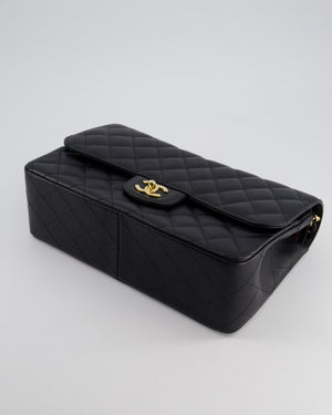 *AMAZING CONDITION* Chanel Black Jumbo Classic Double Flap Bag in Caviar Leather with Gold Hardware