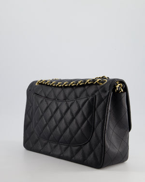 *AMAZING CONDITION* Chanel Black Jumbo Classic Double Flap Bag in Caviar Leather with Gold Hardware