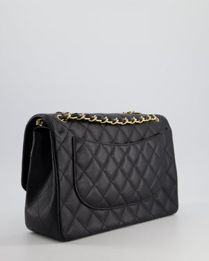 *AMAZING CONDITION* Chanel Black Jumbo Classic Double Flap Bag in Caviar Leather with Gold Hardware