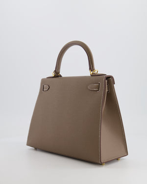 Hermès Kelly Sellier Bag 28cm in Etoupe Epsom Leather with Gold Hardware