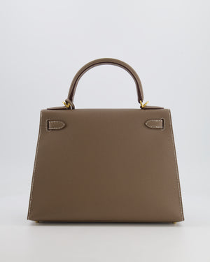 Hermès Kelly Sellier Bag 28cm in Etoupe Epsom Leather with Gold Hardware