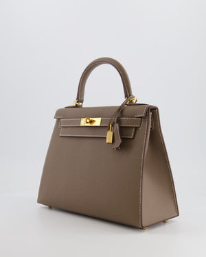 Hermès Kelly Sellier Bag 28cm in Etoupe Epsom Leather with Gold Hardware