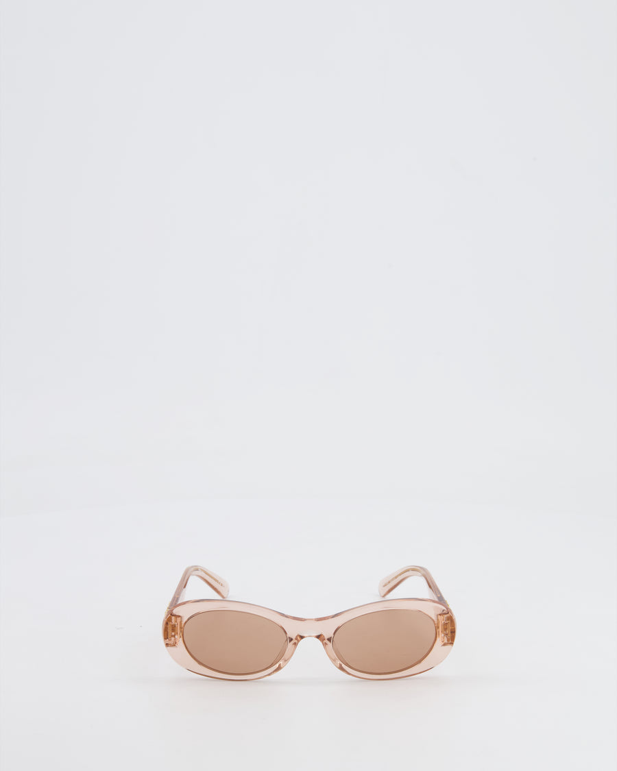 Miu Miu Pink PVC Sunglasses and Gold Logo Details