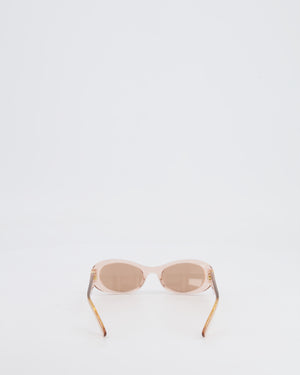 Miu Miu Pink PVC Sunglasses and Gold Logo Details