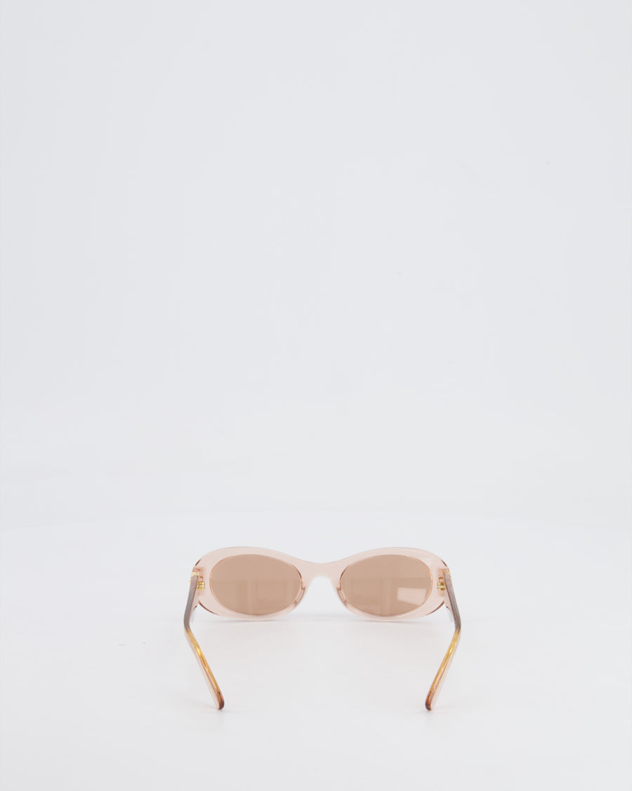 Miu Miu Pink PVC Sunglasses and Gold Logo Details