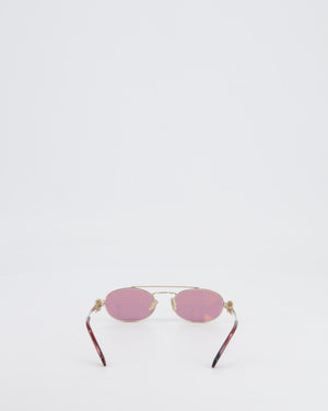 Miu Miu Acetate Sunglasses with Pink Frame and Champagne Gold Details