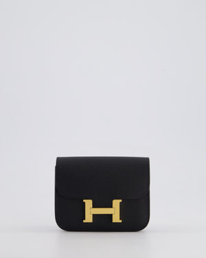 Hermès Constance Slim Belt Wallet Bag in Noir Epsom Leather with Gold Hardware