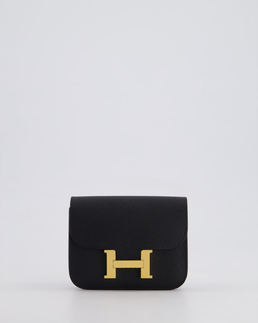 Hermès Constance Slim Belt Wallet Bag in Noir Epsom Leather with Gold Hardware