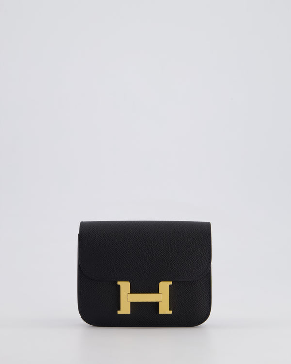 Hermès Constance Slim Belt Wallet Bag in Noir Epsom Leather with Gold Hardware