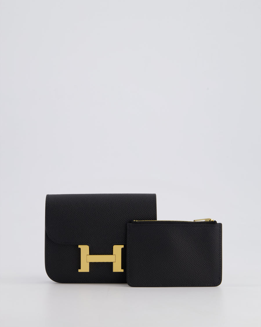 Hermès Constance Slim Belt Wallet Bag in Noir Epsom Leather with Gold Hardware